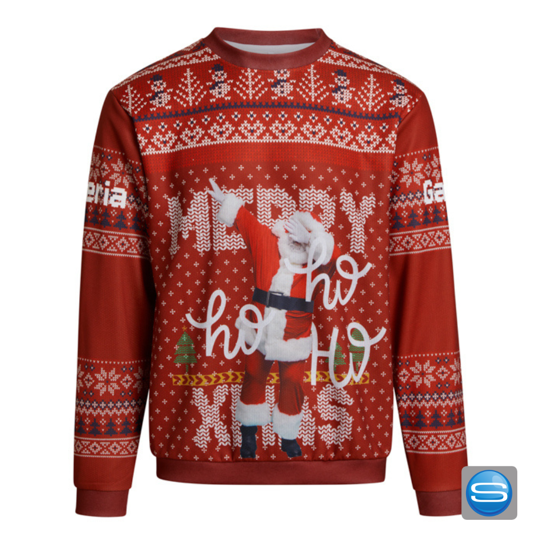 Weihnachts-Sweatshirt mit Sublimationsdruck als Werbeartikel