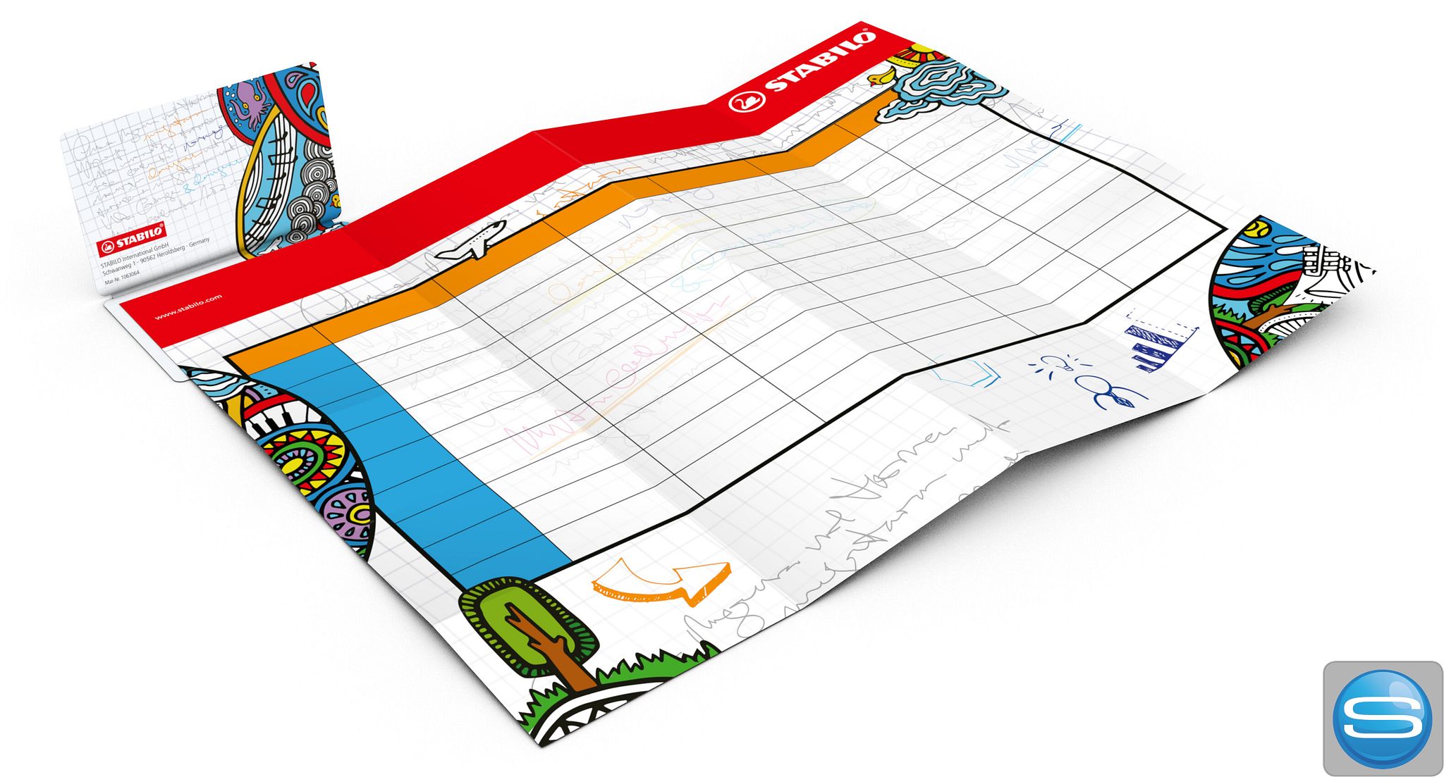 Faltplan Concept-Card im Taschenformat als individuell bedruckbarer Werbeartikel