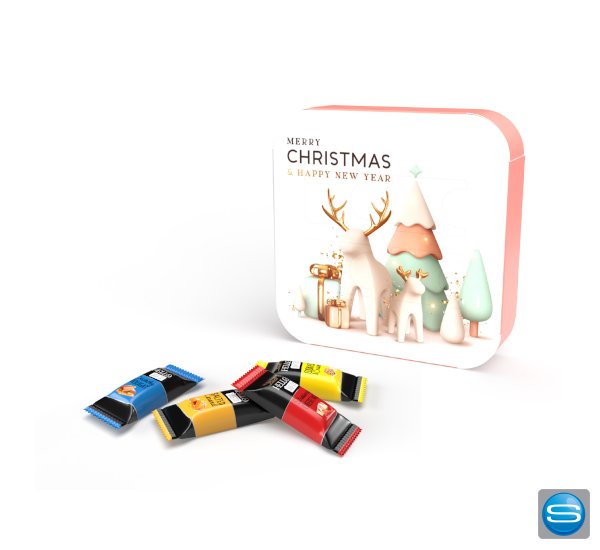 Weihnachtsbox in App Form mit  Schokolade individuell gestalten
