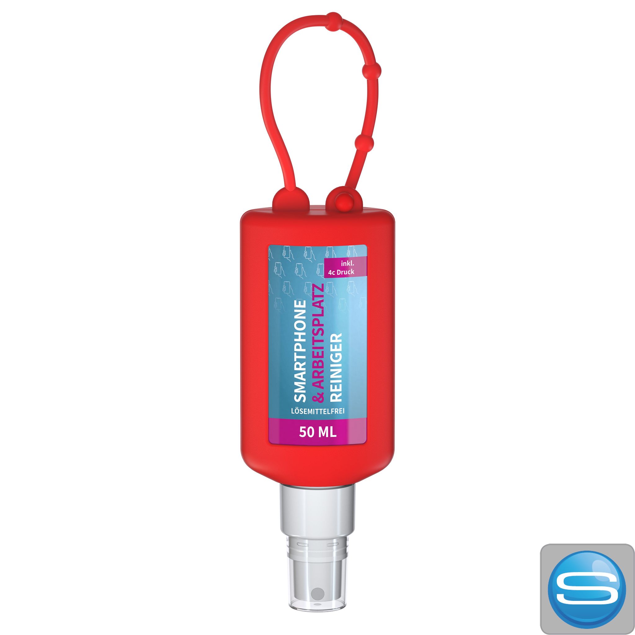 Smartphone & Arbeitsplatz Reiniger Bumper 50 ml mit Logodruck – nachhaltiges Werbegeschenk