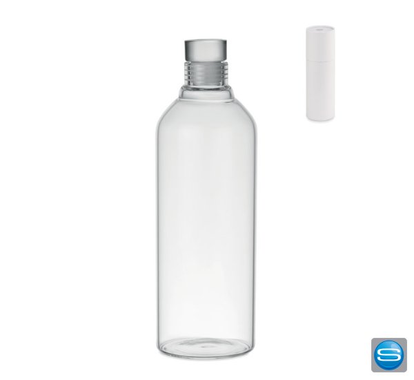 Flasche als Give away mit Firmenlogo versehen