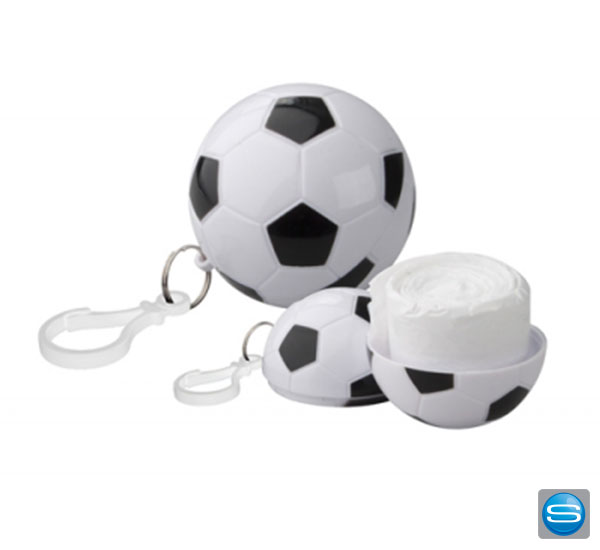 em-wm-fanartikel-fussball-regenponcho-als-werbegeschenk-mit-logo Regenponcho in Fußball Dose als Werbeträger