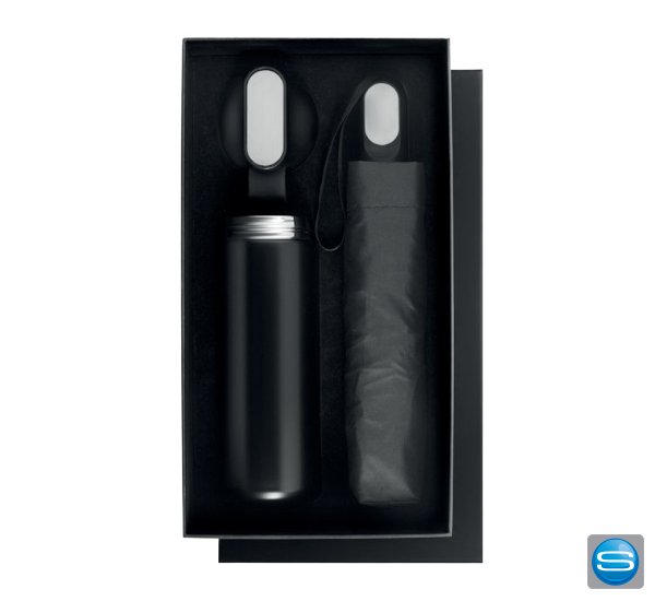 Geschenkset mit Flasche und Schirm mit Ihrem Logo