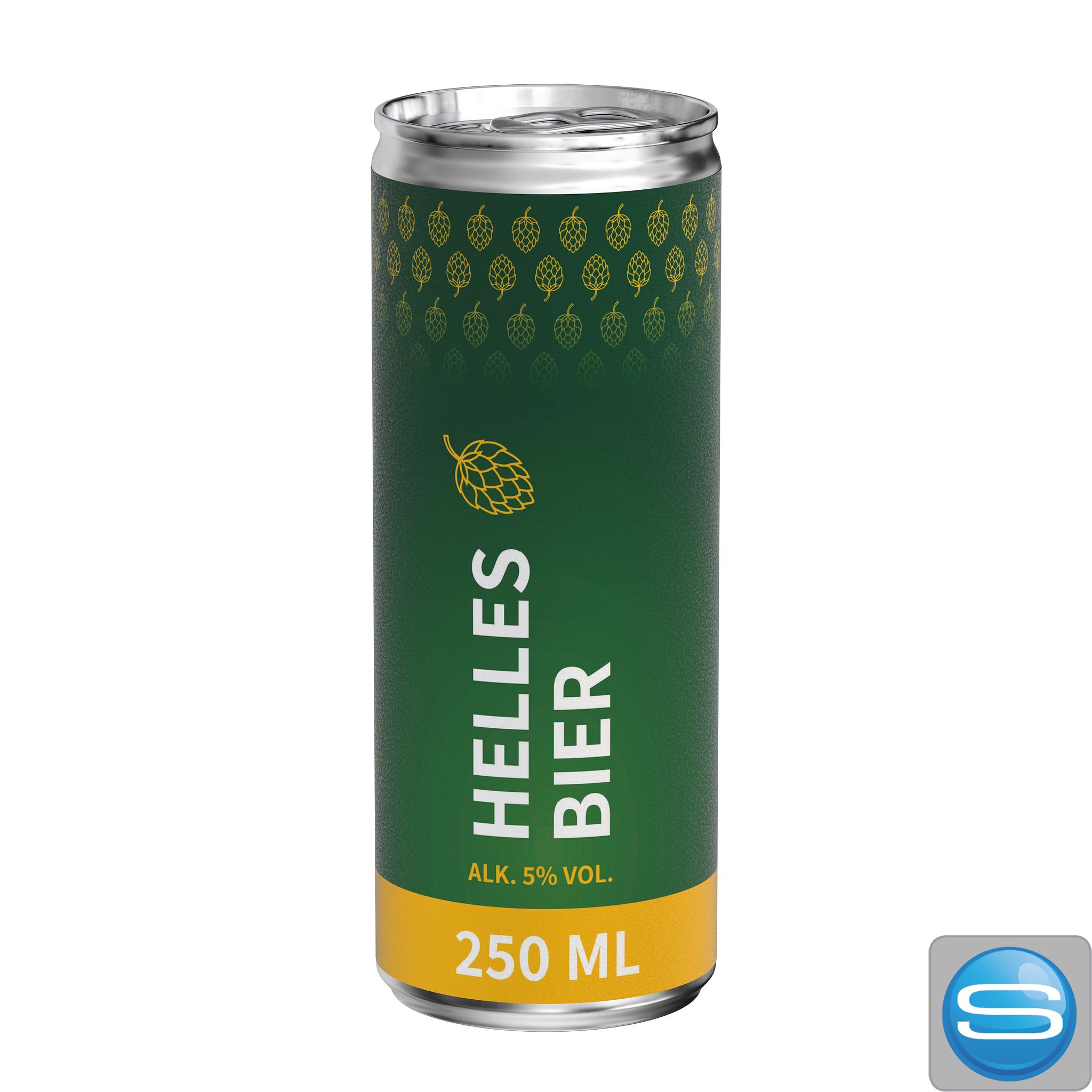 Bier, 250 ml Alu-Dose mit Logodruck als Werbeartikel