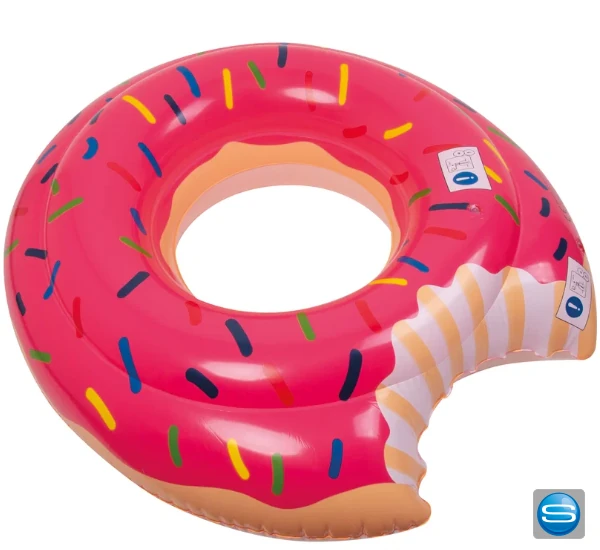 Aufblasbarer Donut Schwimmring mit Logodruck als sommerliches Werbegeschenk