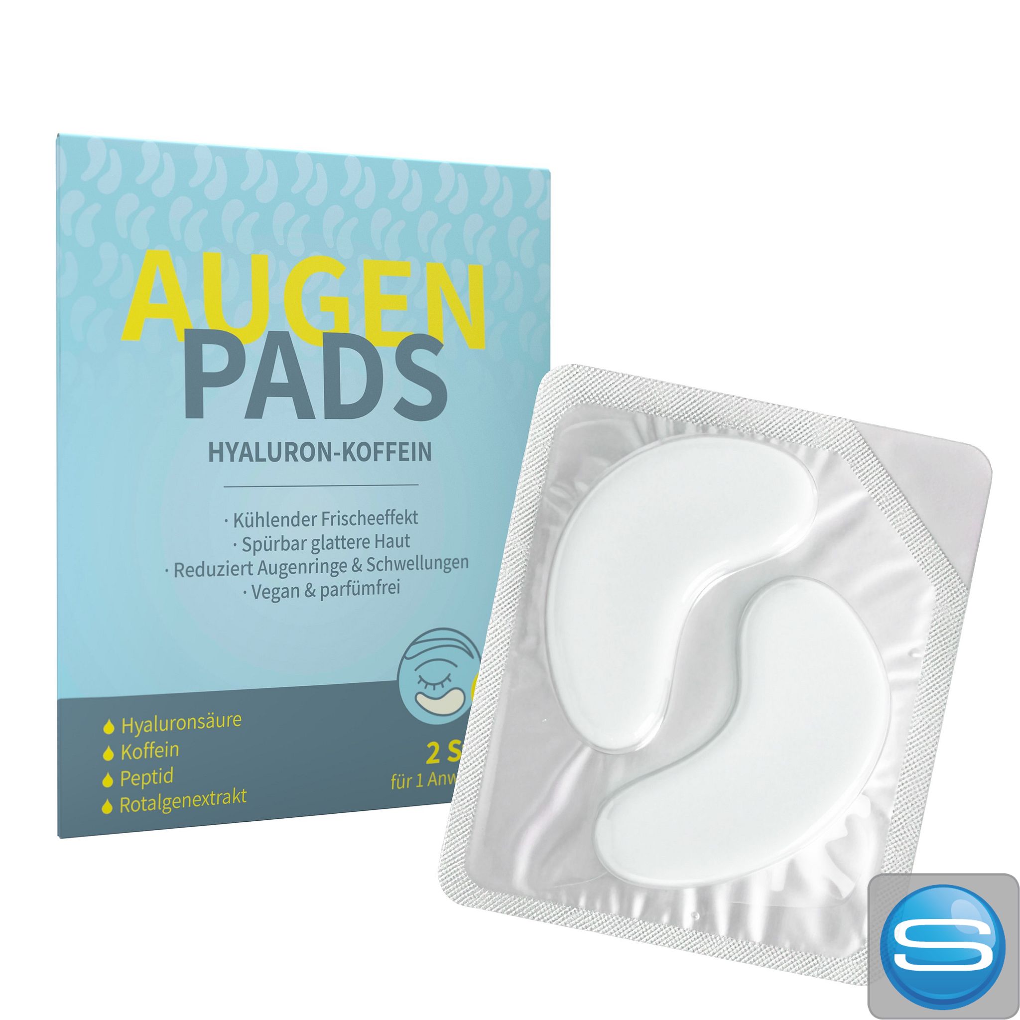 Augenpads Hyaluron-Koffein als Beauty-Give-away mit Logodruck