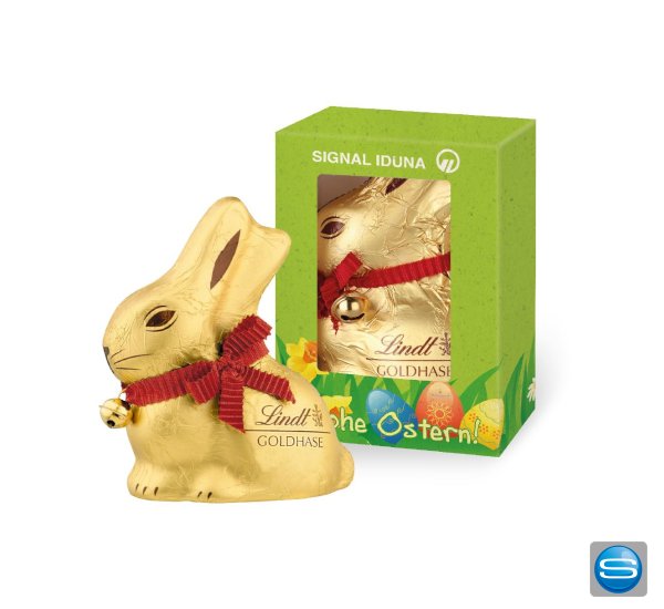 Lindt Goldhase in 50 oder 100g als Werbeidee zu Ostern