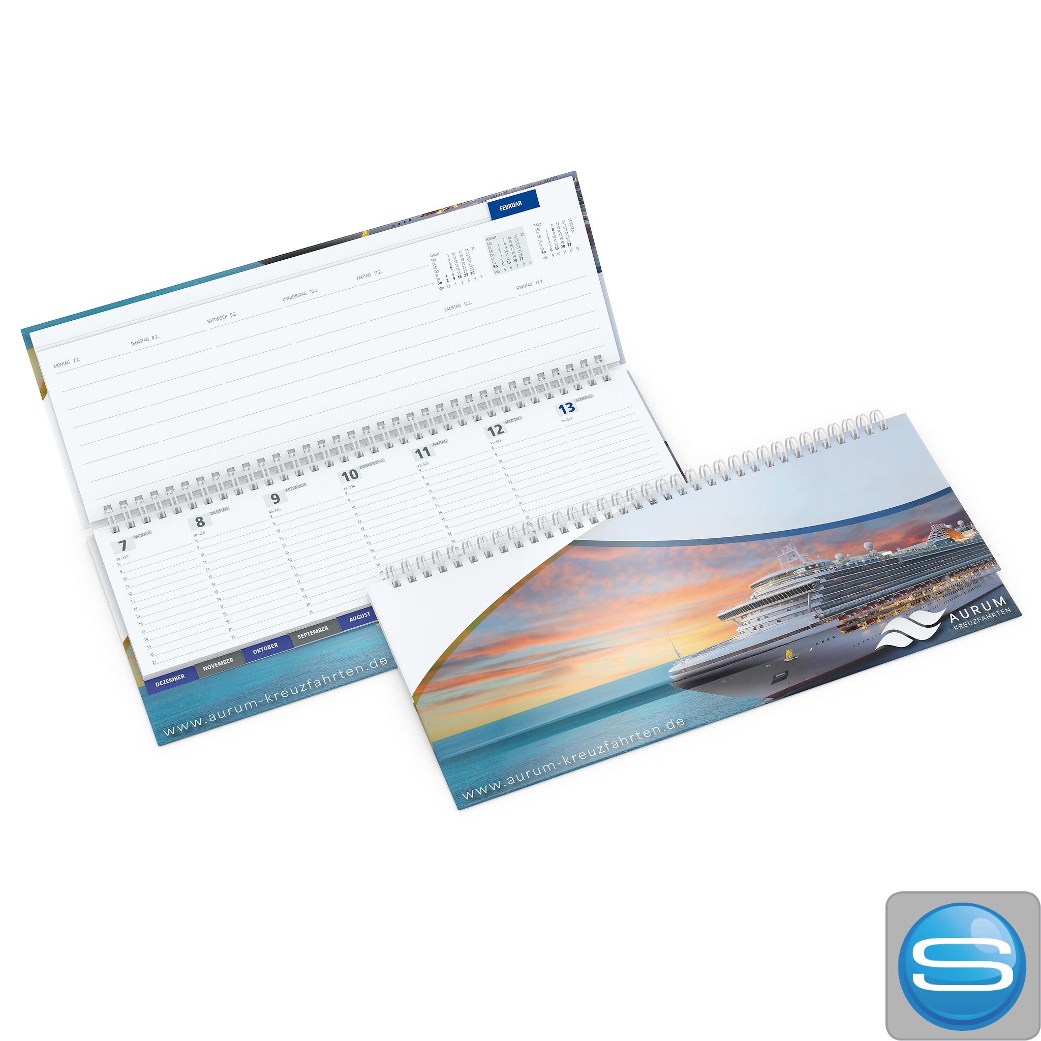 Tisch-Querkalender Master Register mit individuellem Logodruck