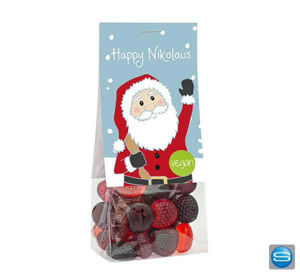 Veganer Nikolaus Naschbeutel mit Aufdruck