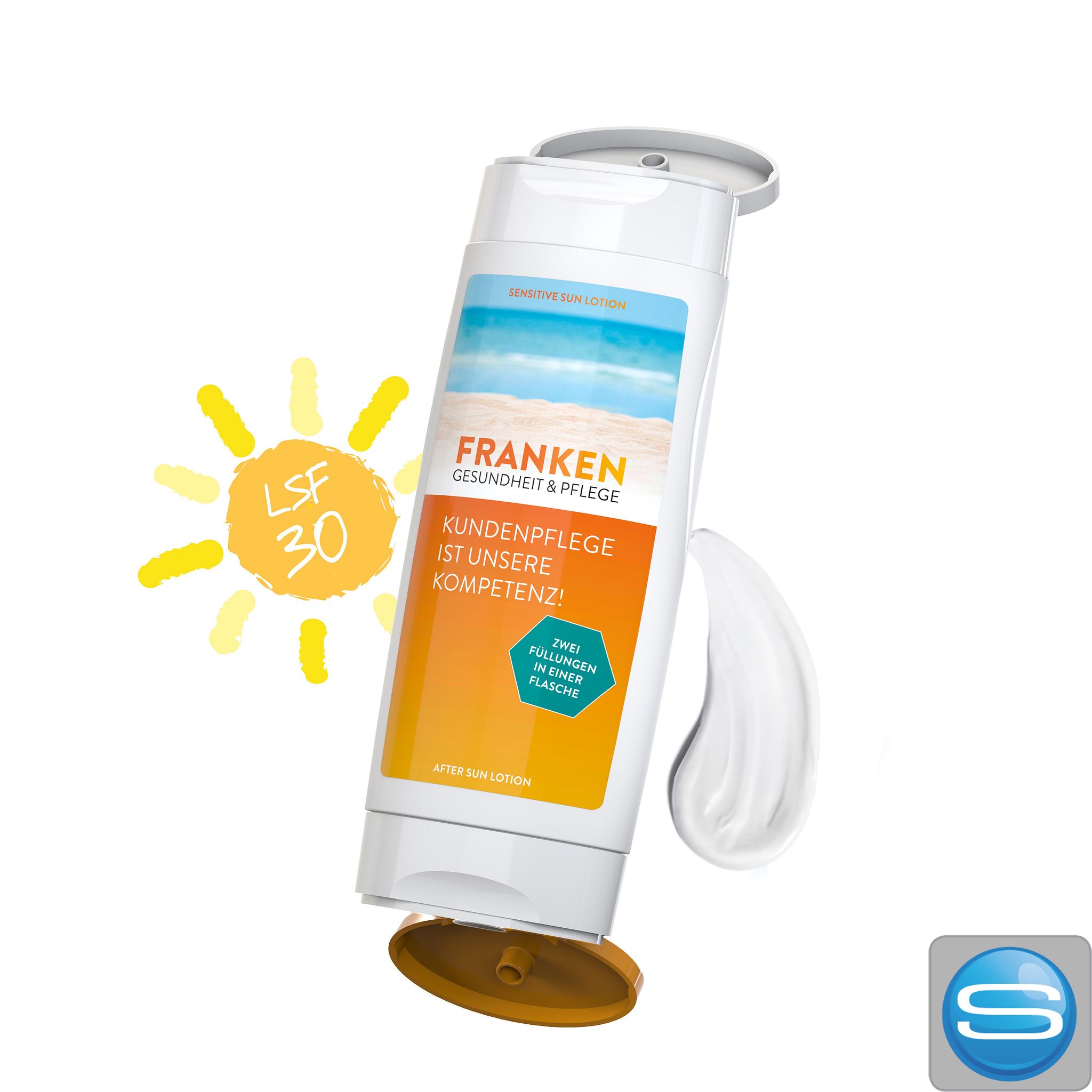 DuoPack Sonnenmilch + After Sun Lotion mit eigenem Logo bedruckt
