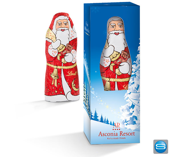 lindt-nikolaus-bedrucken Lindt Nikolaus in individuell bedruckbarer Kartonage