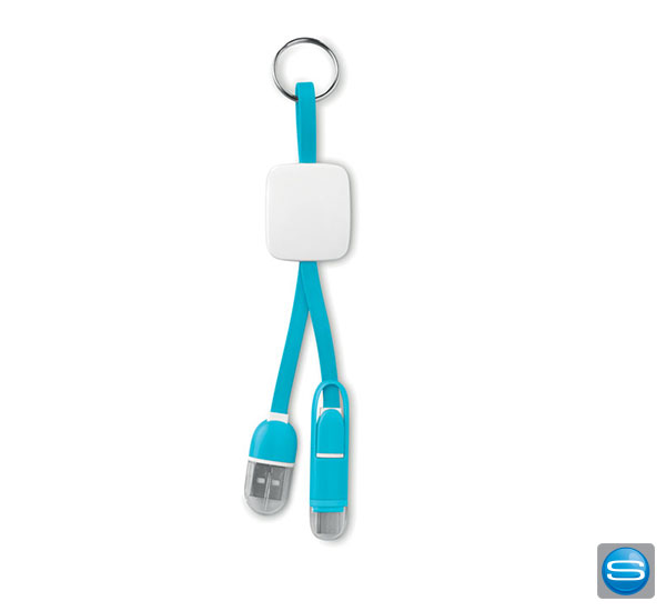 Schlüsselring mit Micro-USB und Adapter als Werbeartikel