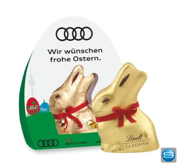 Lindt Goldhase - Schokoladenosterhase mit Logo bedrucken