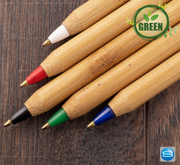 Bambus Kugelschreiber als Fläche für Ihre Werbung