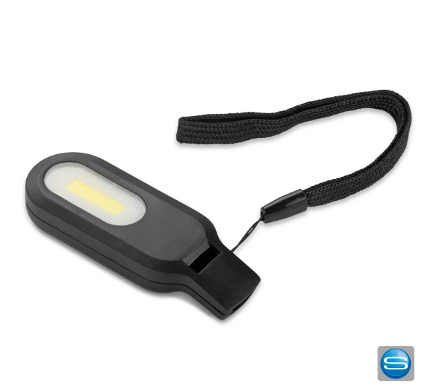 Taschenlampe mit Pfeife - 2-in-1 Outdoor-Werbeartikel