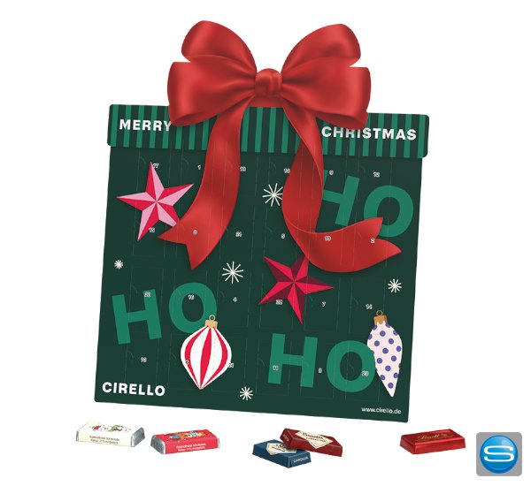 Adventskalender in Geschenkform mit Motiv bedrucken