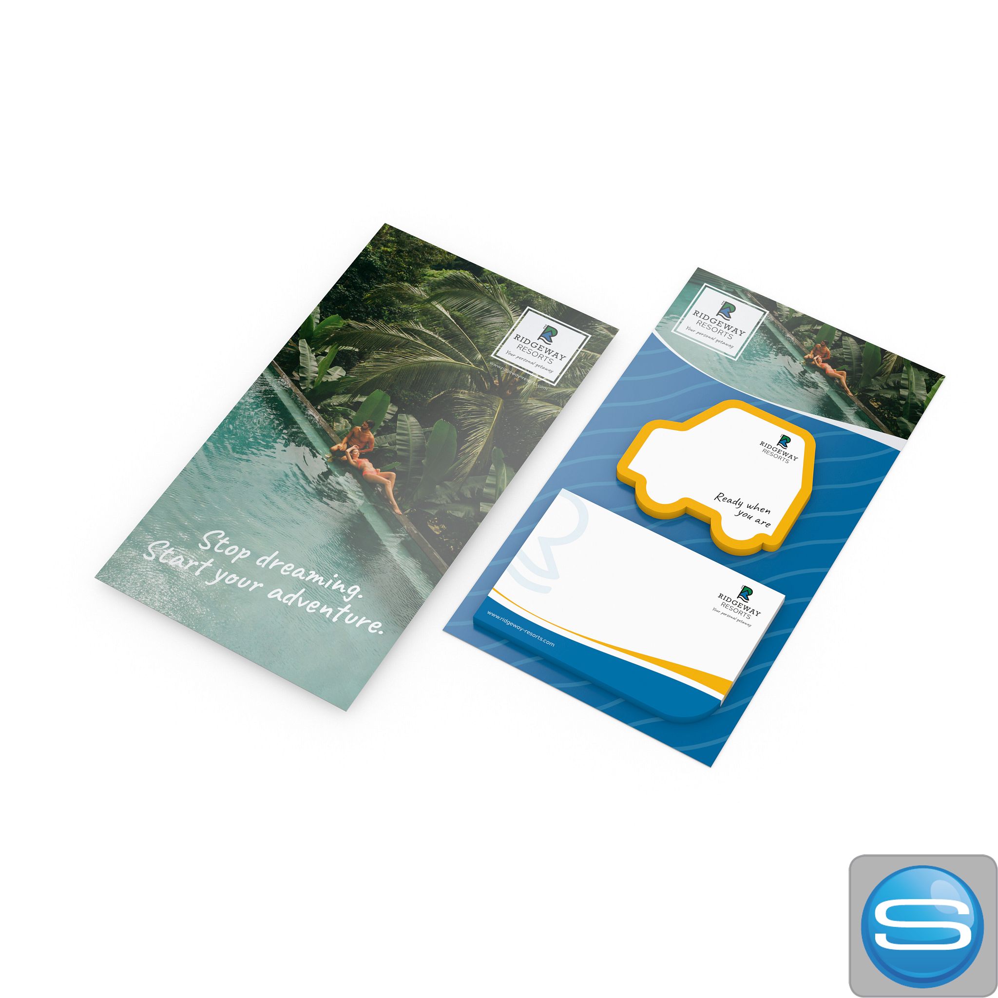 Haftnotiz-Karte mit Formstanzung als personalisierbares Give-away