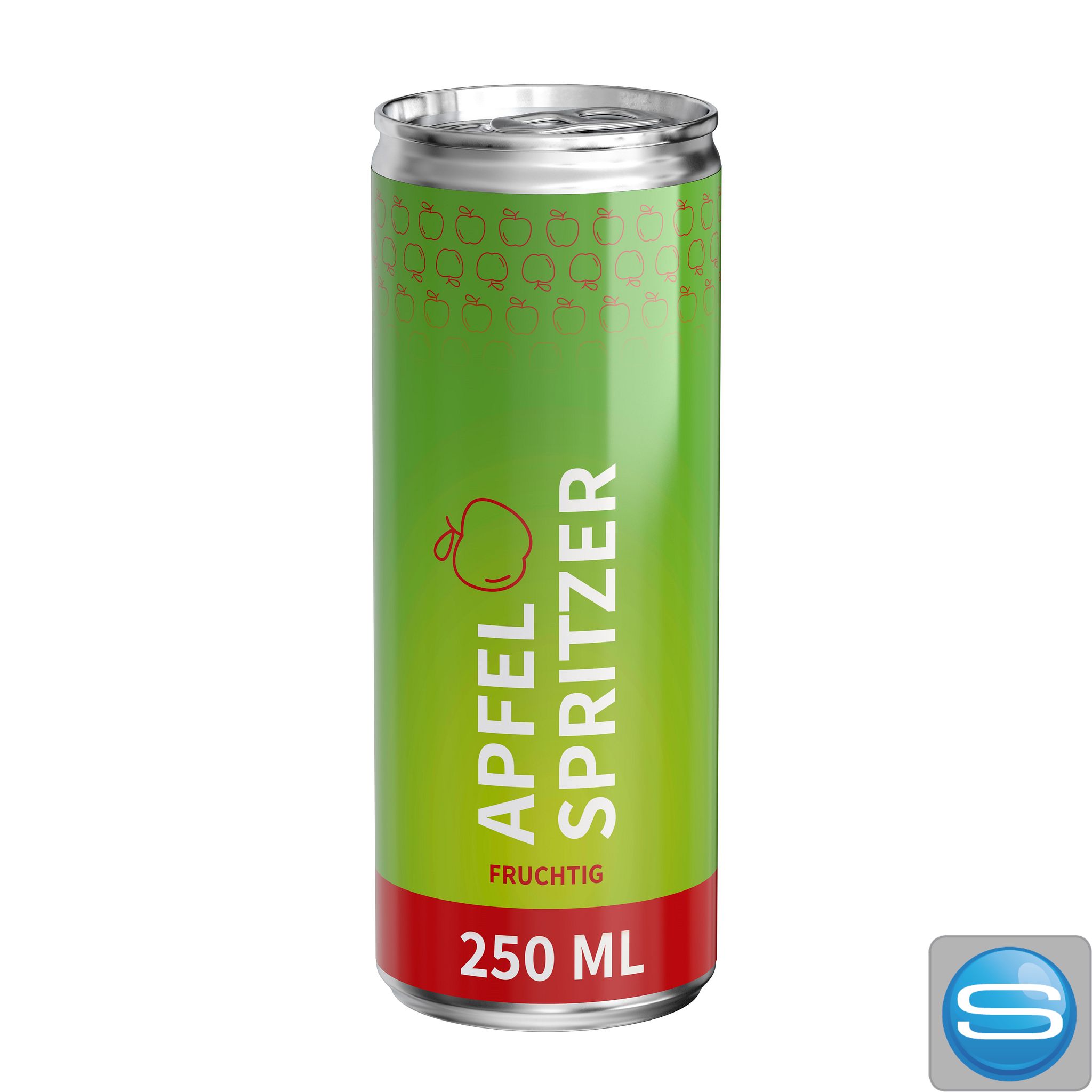 Apfelspritzer 250 ml Alu-Dose als Werbegeschenk mit Logodruck
