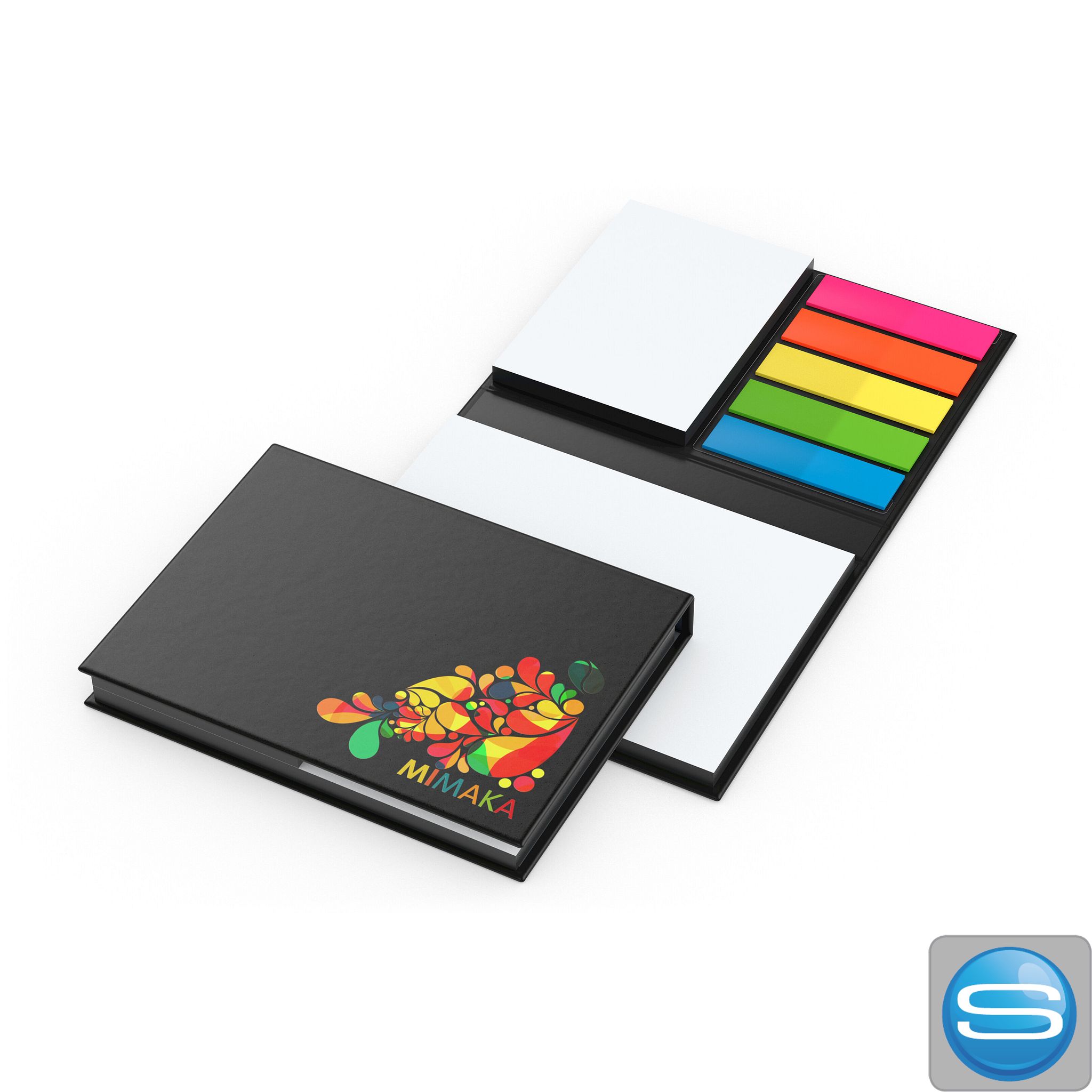Haftnotiz-Set London mit Farbschnitt als Werbegeschenk mit Logodruck