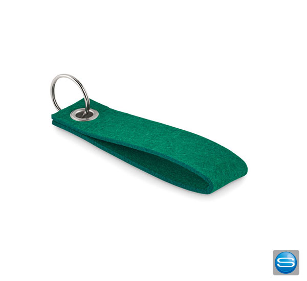 rpet-anhaenger-fuer-den-schluessel-als-werbeartikel Schlüsselanhänger aus Recyclingfilz mit Logo bedrucken