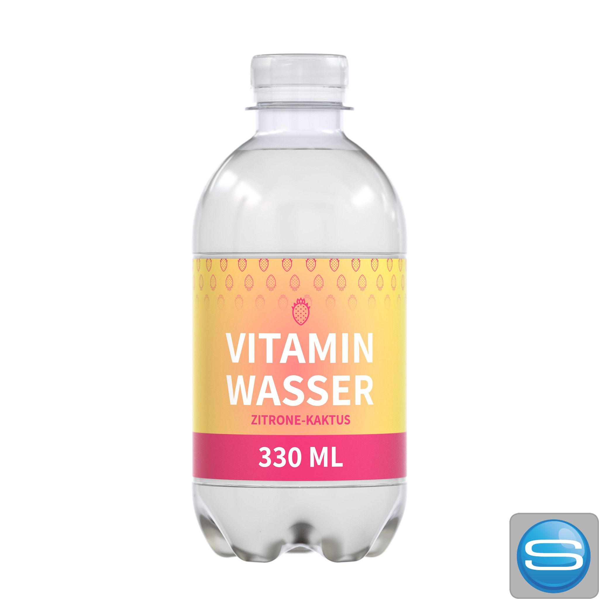 Vitaminwasser Zitrone-Kaktus 330 ml aus R-PET – Werbegetränk mit individuellem Etikett