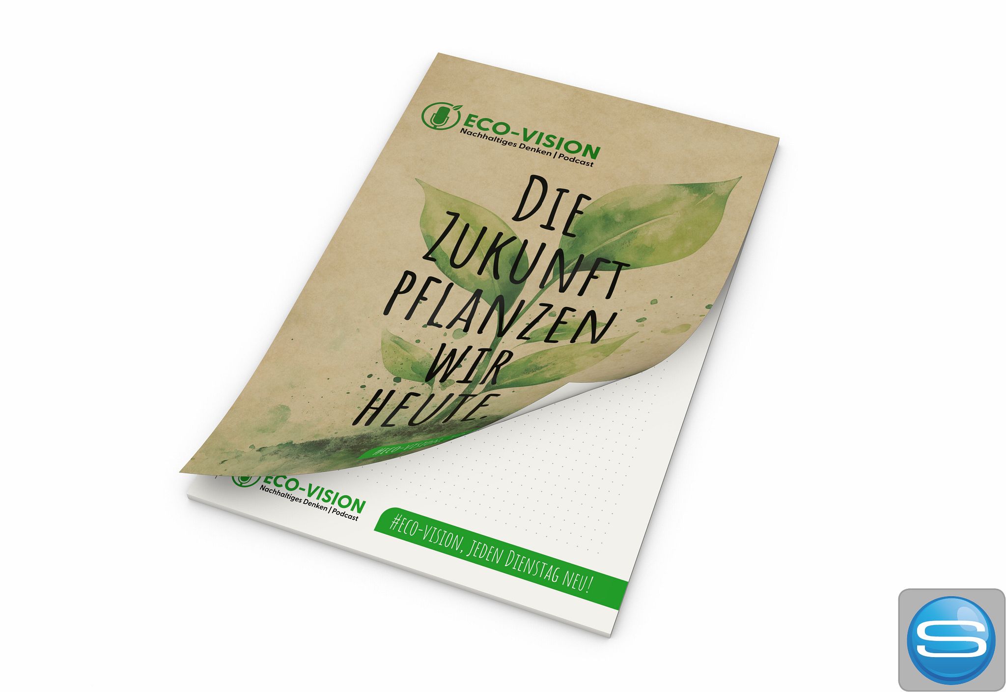 Schreibblock Cover Recycling mit individuellem Druck