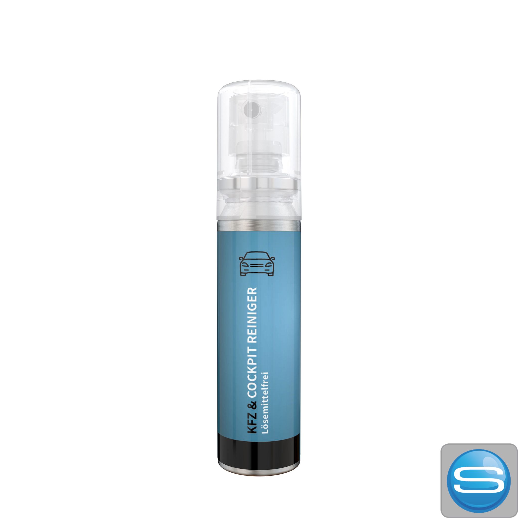 Kfz Cockpit Reiniger 20 ml als nachhaltiges Werbespray mit Logodruck