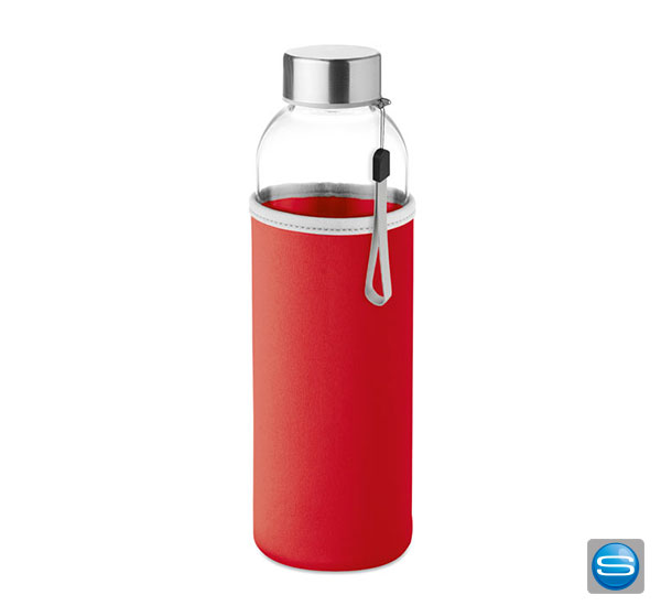 glastrinkflasche-mit-neopren-schutz-als-werbeartikel-mit-logodruck-rot