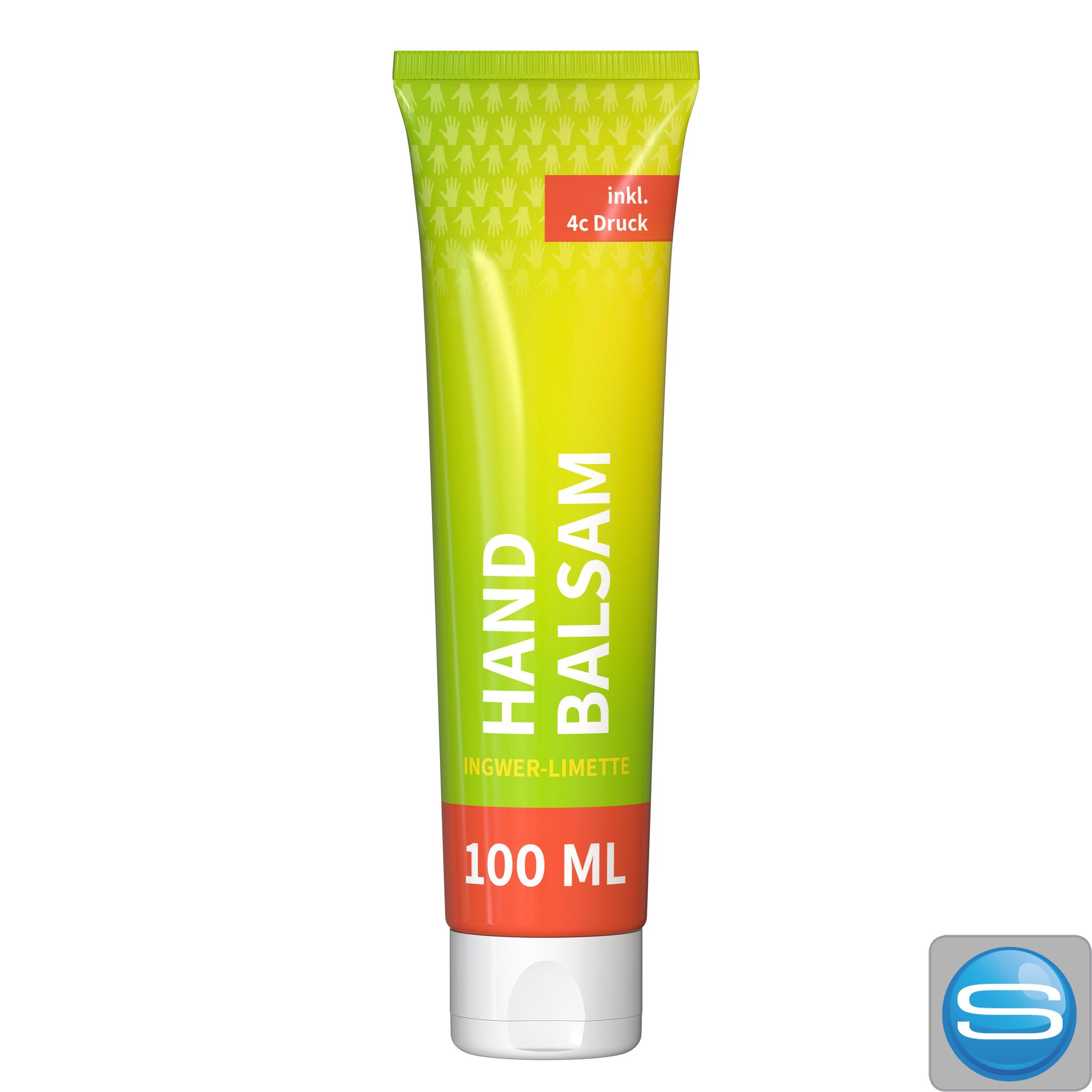Handbalsam Ingwer-Limette Tube mit Logo als Werbeartikel