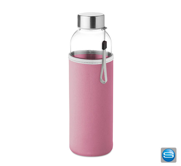 glastrinkflasche-mit-neopren-schutz-als-werbeartikel-mit-logodruck-pink