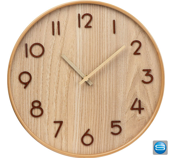 Wanduhr aus Holz als Werbegeschenk mit Logo bedrucken