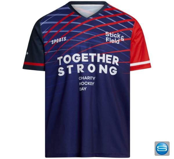 Feldhockey Mesh Shirt mit V-Ausschnitt als Werbeträger