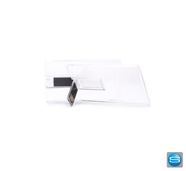 Transparenter Karten USB Stick mit Logoaufdruck