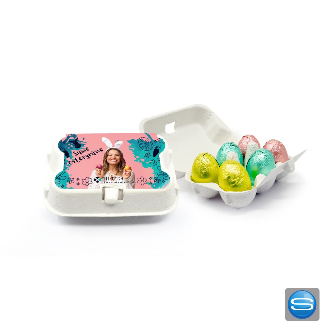 Ostereier von Klett im Sixpack als Werbemittel