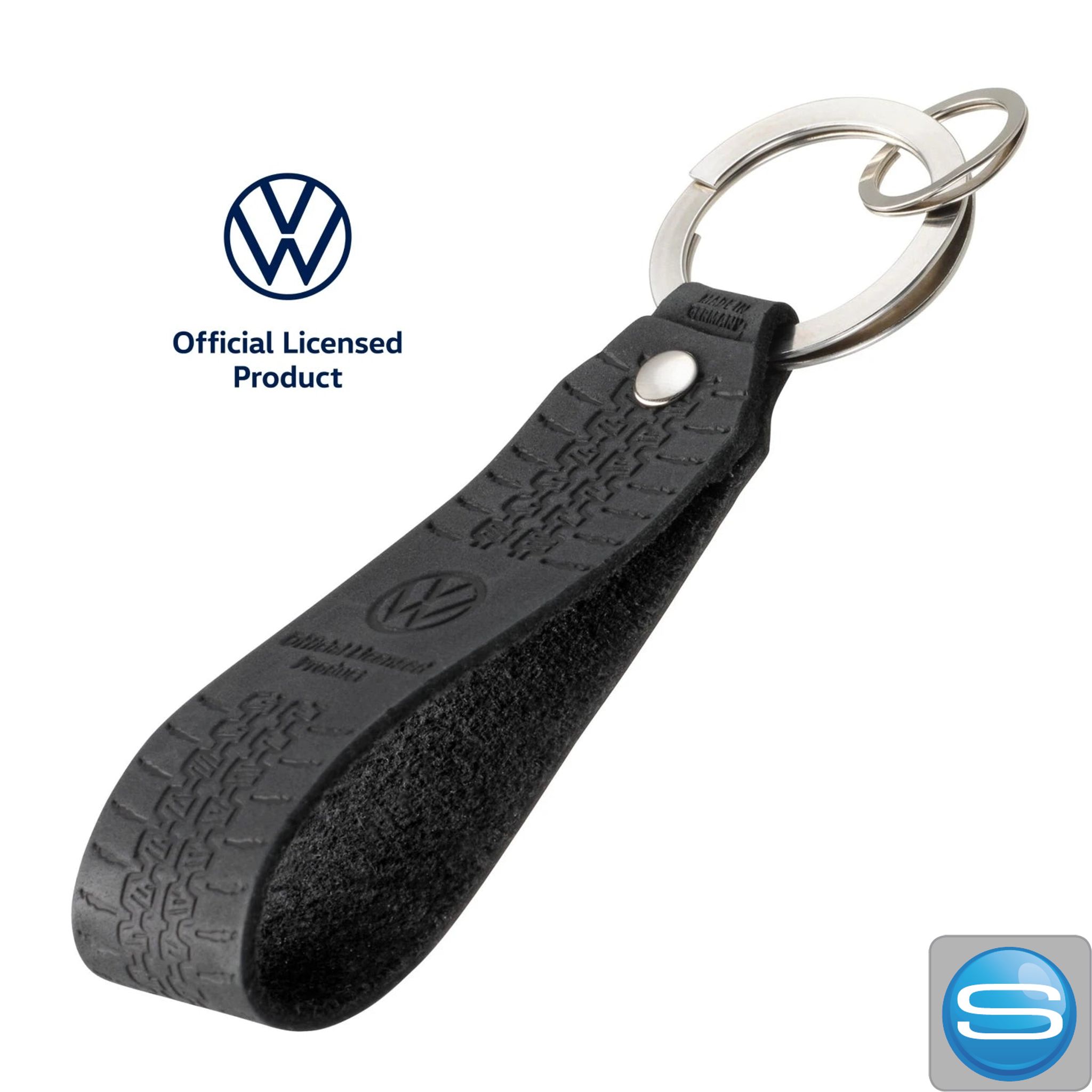 Leder-Schlüsselanhänger VW GOLF 1974 REIFENPROFIL mit Gravur als Werbeträger