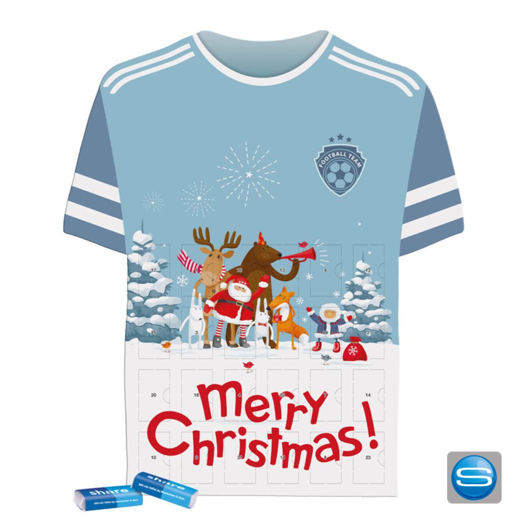 Adventskalender in T-Shirt-Form als Werbemittel