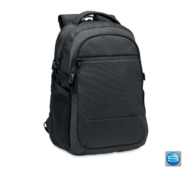 Laptoprucksack aus rPET Polyester mit Logodruck