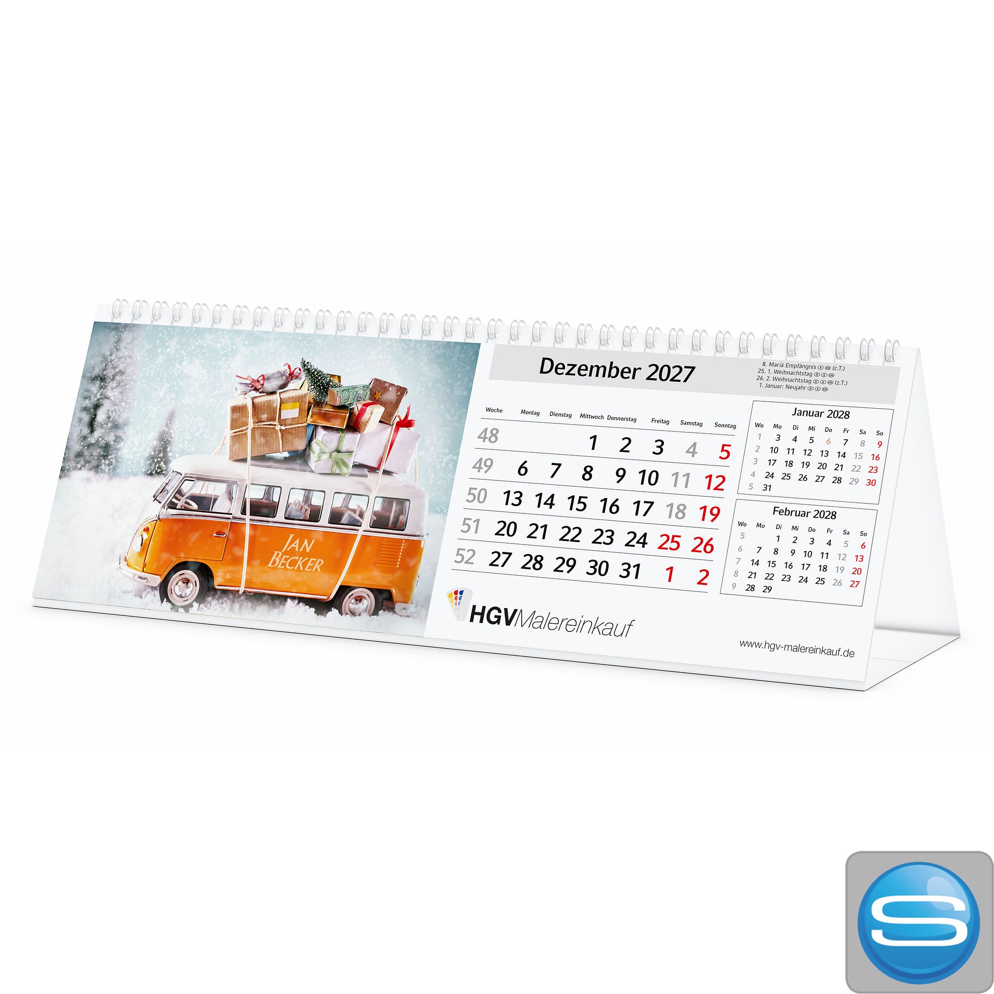 Tischkalender MagicPix Querformat mit individuellem Werbedruck