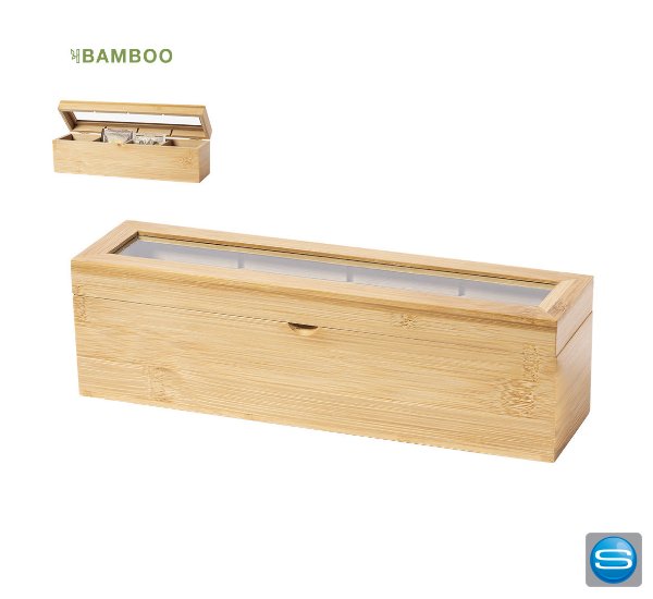 Teebox aus Bambus mit Ihrem Logo veredeln