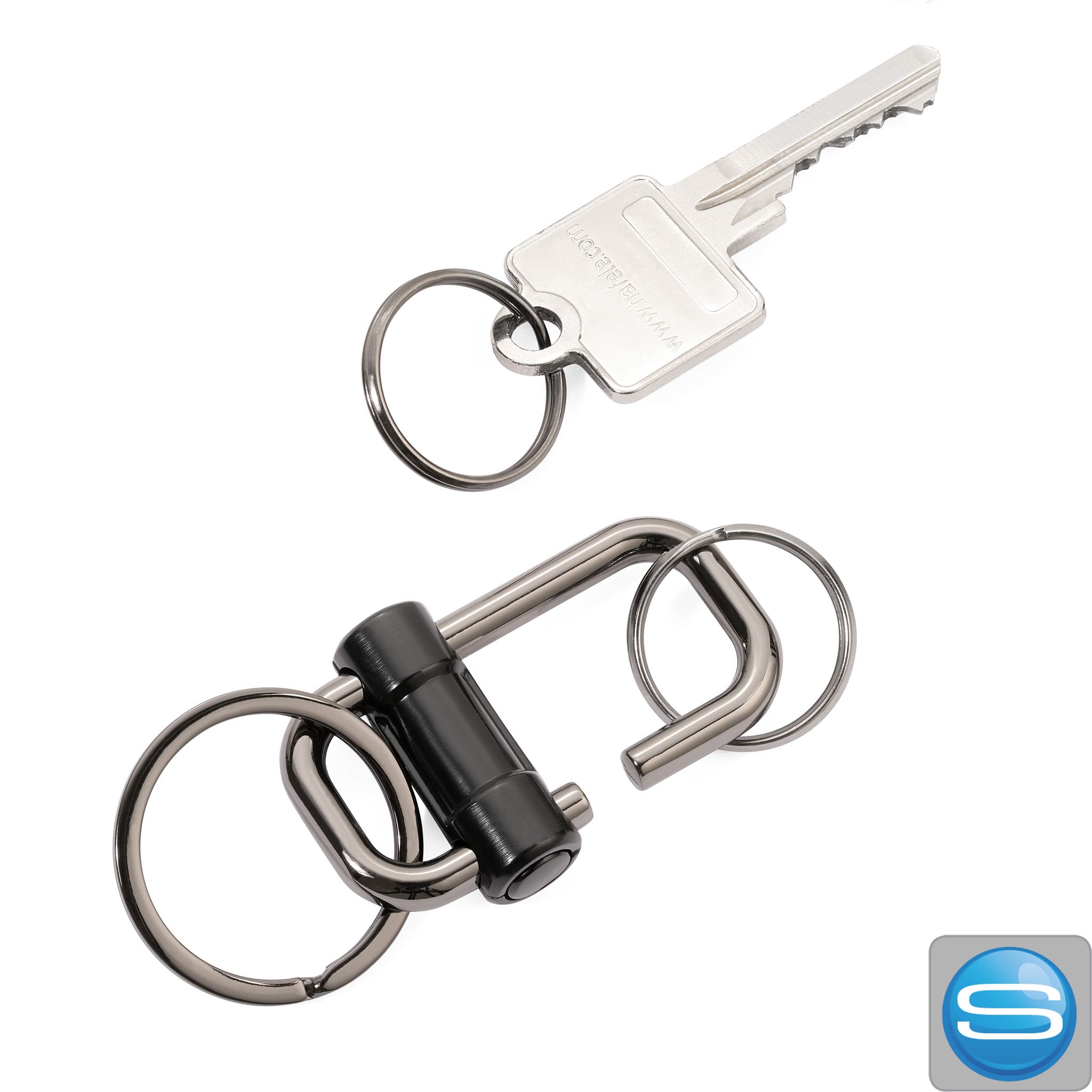 Schlüsselanhänger 2-WAY KEY mit Gravur für Werbezwecke