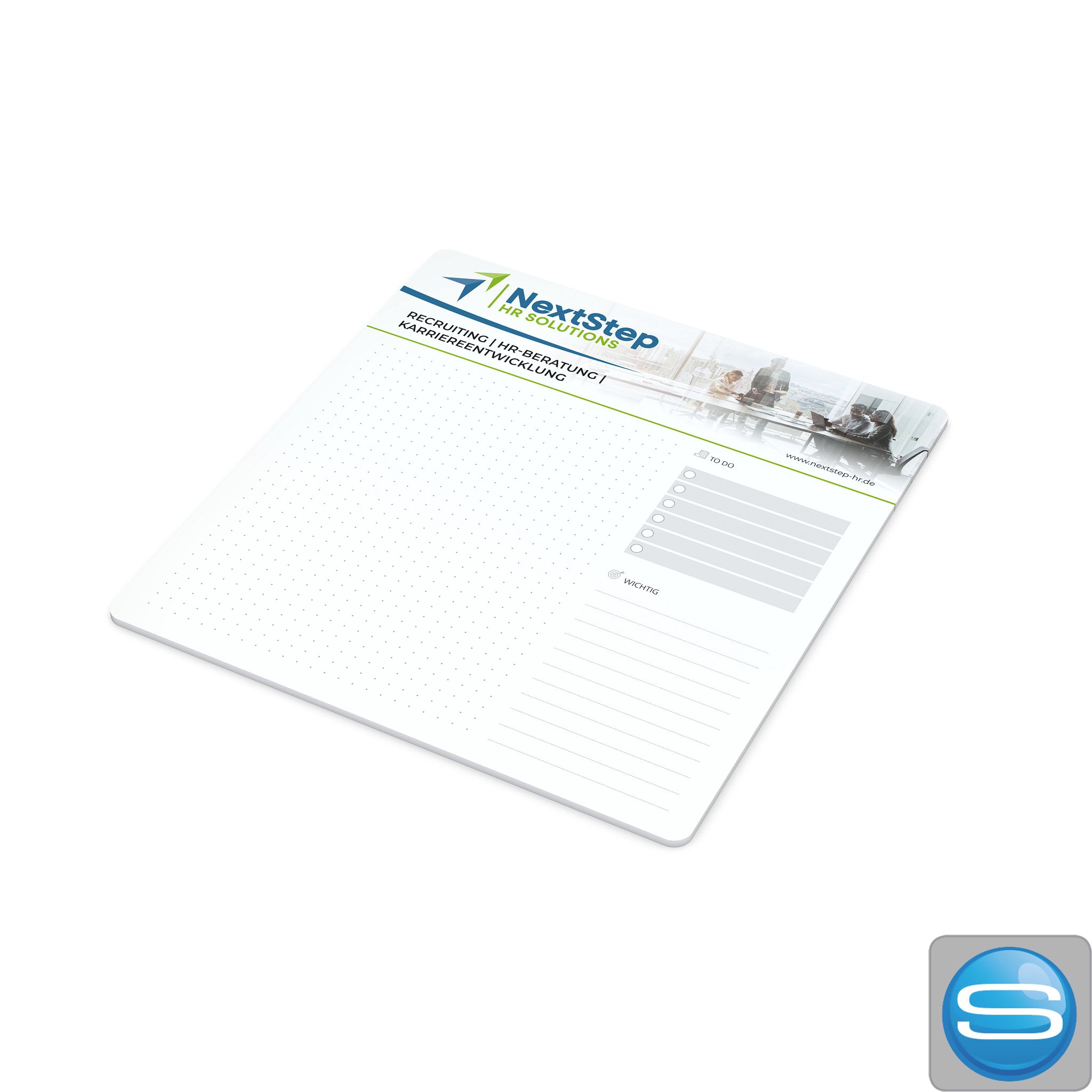 Haftnotiz-Mousepad orgaLine Deskpad mit individuellem Branding als Werbegeschenk