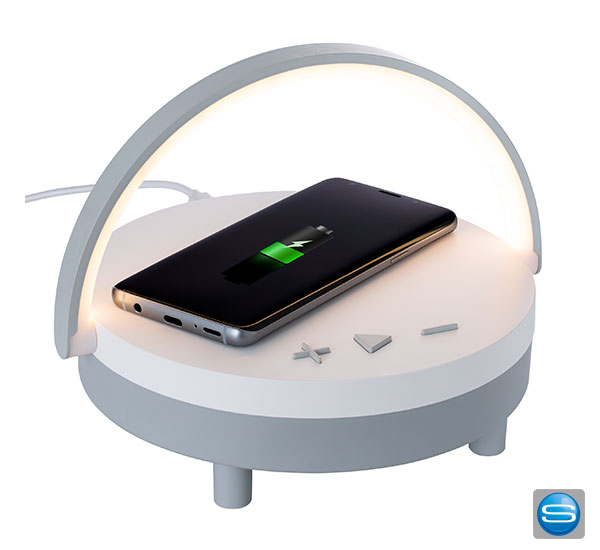 Wireless Charger und - Lautsprecher mit Kundenlogo