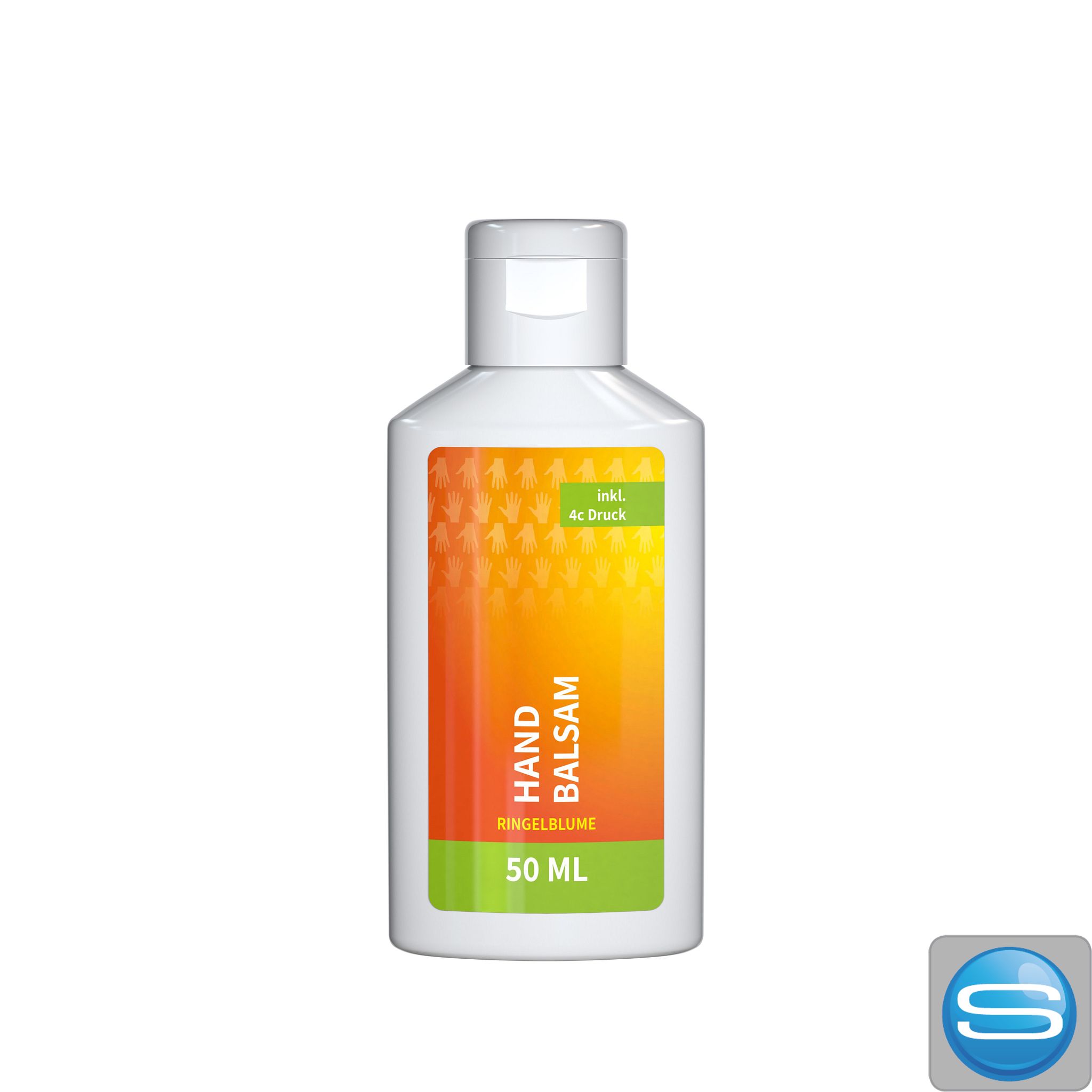 Handbalsam Ringelblume 50 ml R-PET Flasche als Werbeartikel mit Logodruck