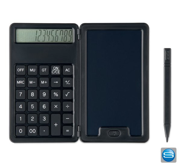 Taschenrechner mit Schreibtafel als bedruckbares Give-Away