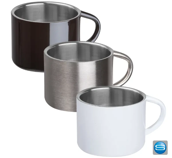 Doppelwandige Edelstahl Espressotasse 60 ml mit Gravur als Werbegeschenk
