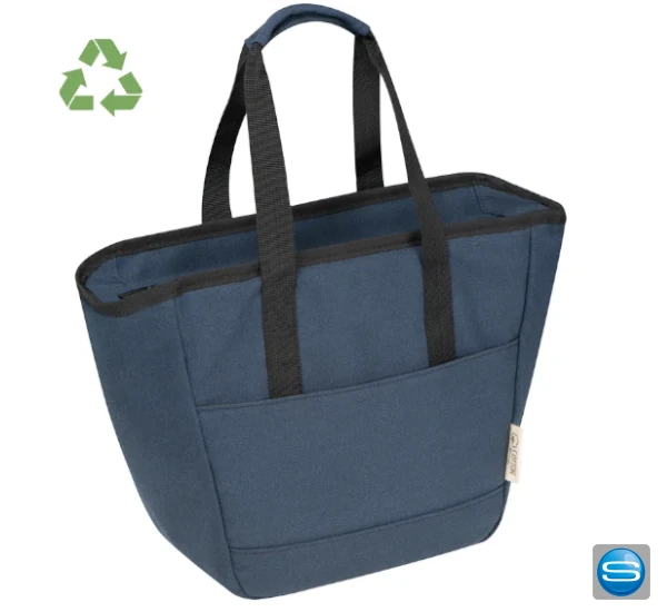 Kühltasche aus recycelter Baumwolle mit Logo veredeln