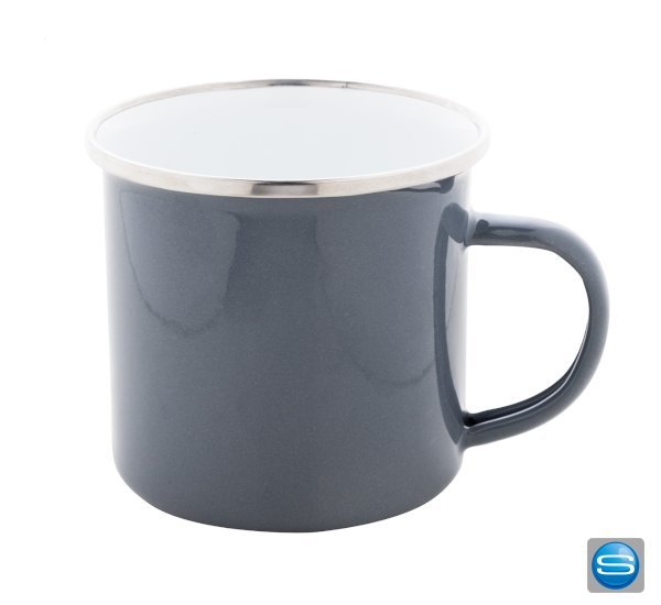 Vintage Emailletasse mit Ihrer Werbung