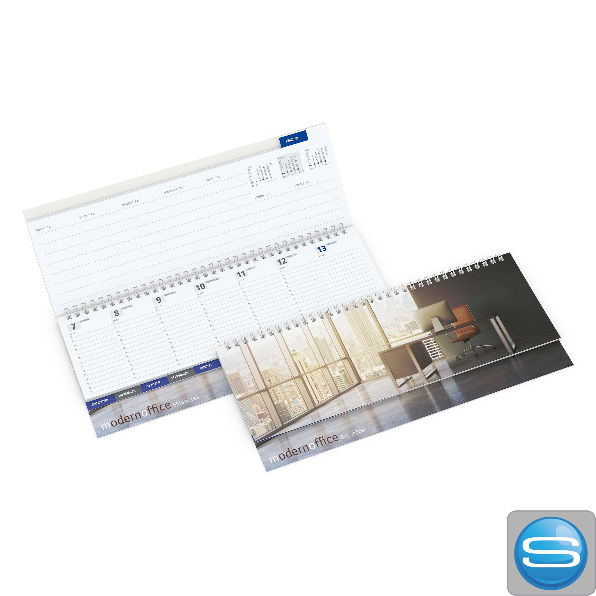 Tisch-Querkalender Master Register EXPRESS bedruckt als Werbeartikel
