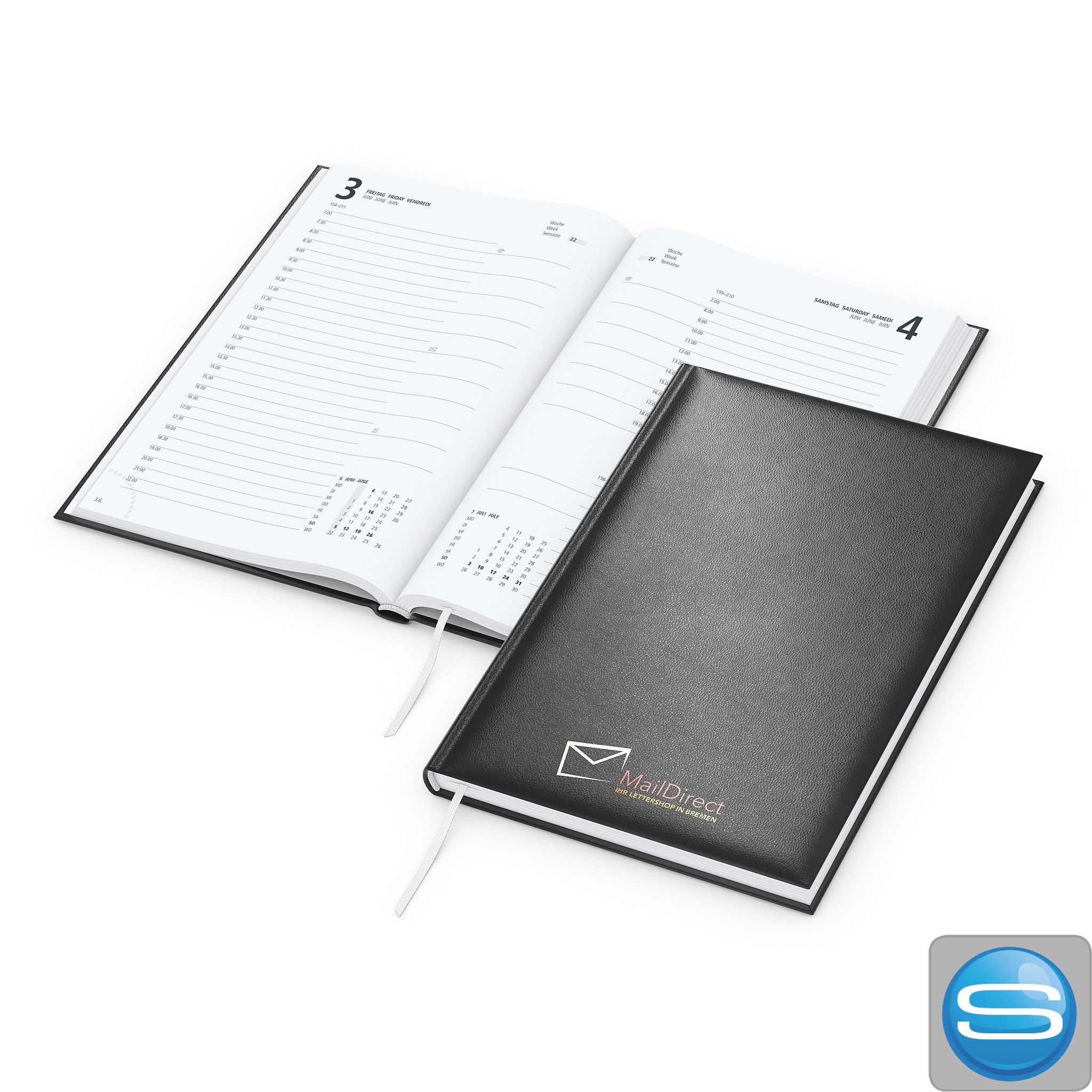 Tageskalender Kunstleder Basic mit individuellem Logodruck
