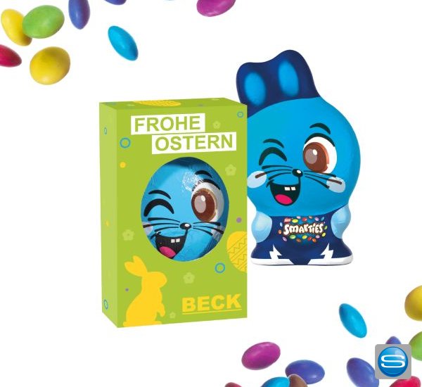Personalisierbare Kartonverpackung mit Smarties® Osterhase